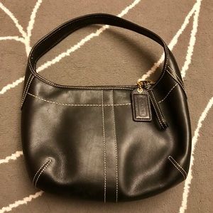 Coach Black Leather Hobo Bag